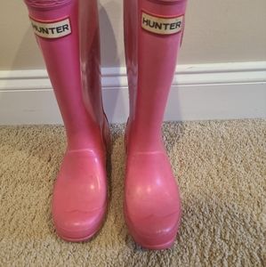 Girls size uk size 1 (us 1.5) pink hunter boots
